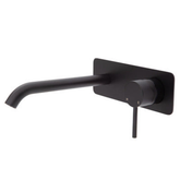 Kaya Basin/Bath Wall Fienza Mixer Set Soft Square Plates 200mm Outlet - Matte Black/Matte Black